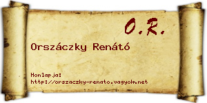 Orszáczky Renátó névjegykártya