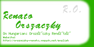 renato orszaczky business card